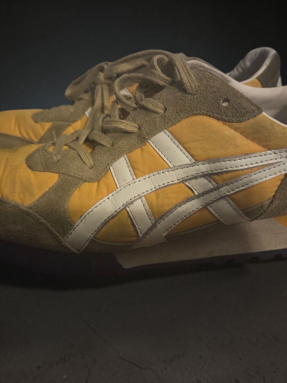 Onitsuka Tiger by Asics Yellow and Olive Suede Retro Runner